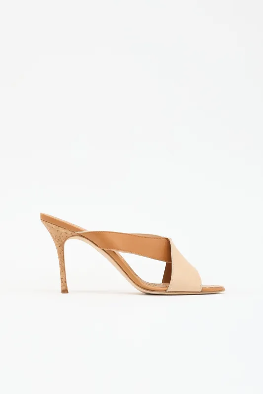 Leather & Cork Sandal made by Manolo Blahnik