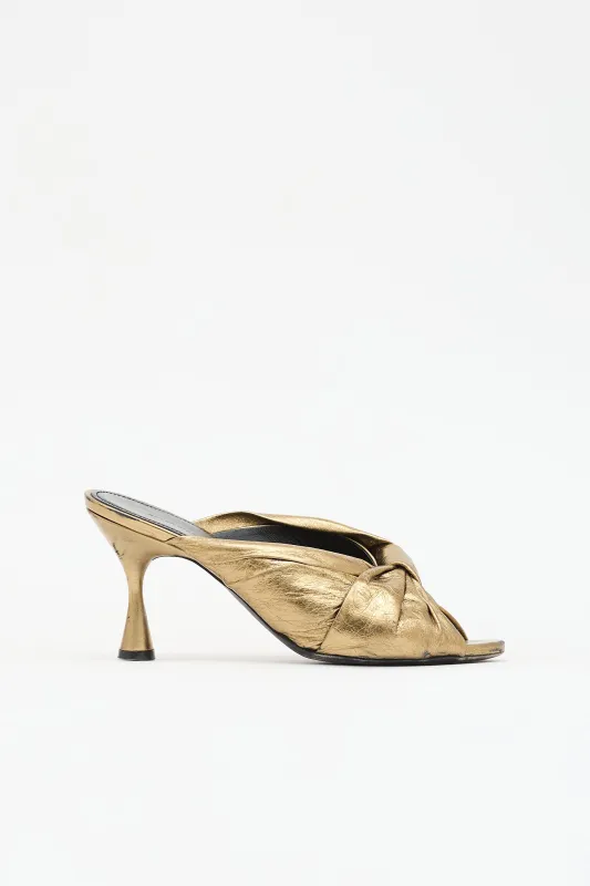 Leather Peep Toe Sandal made by Balenciaga