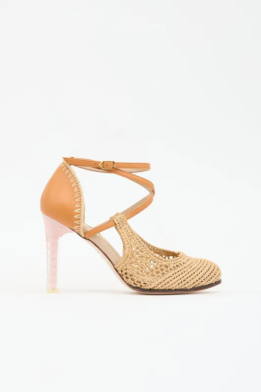 Leather & Crochet Pump made by Fendi