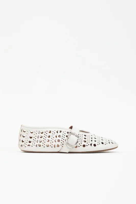 Leather Vienne Flat made by Alaia