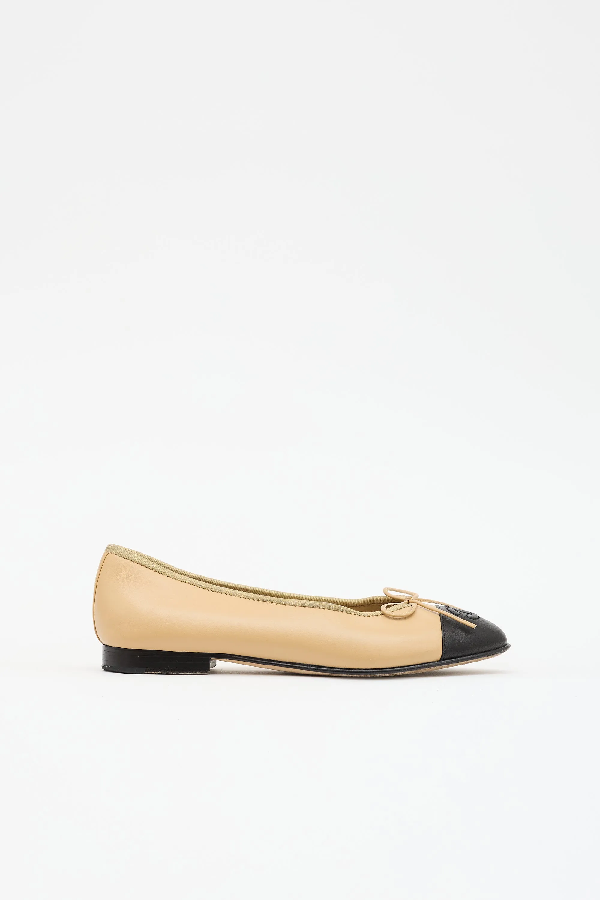 Leather CC Ballet Flat sold by VSP Consignment