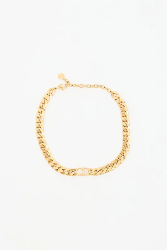 CD Chain Choker Necklace made by Dior