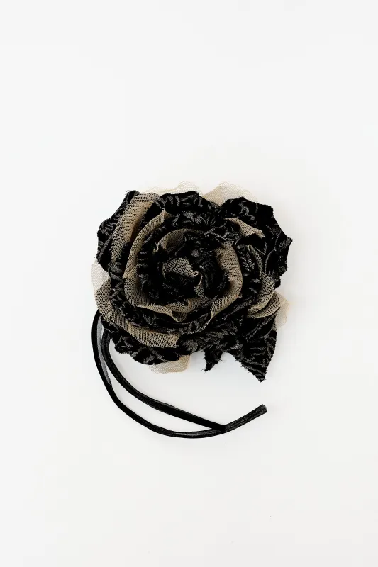 Mesh & Jacquard Flower Brooch made by Dolce & Gabanna