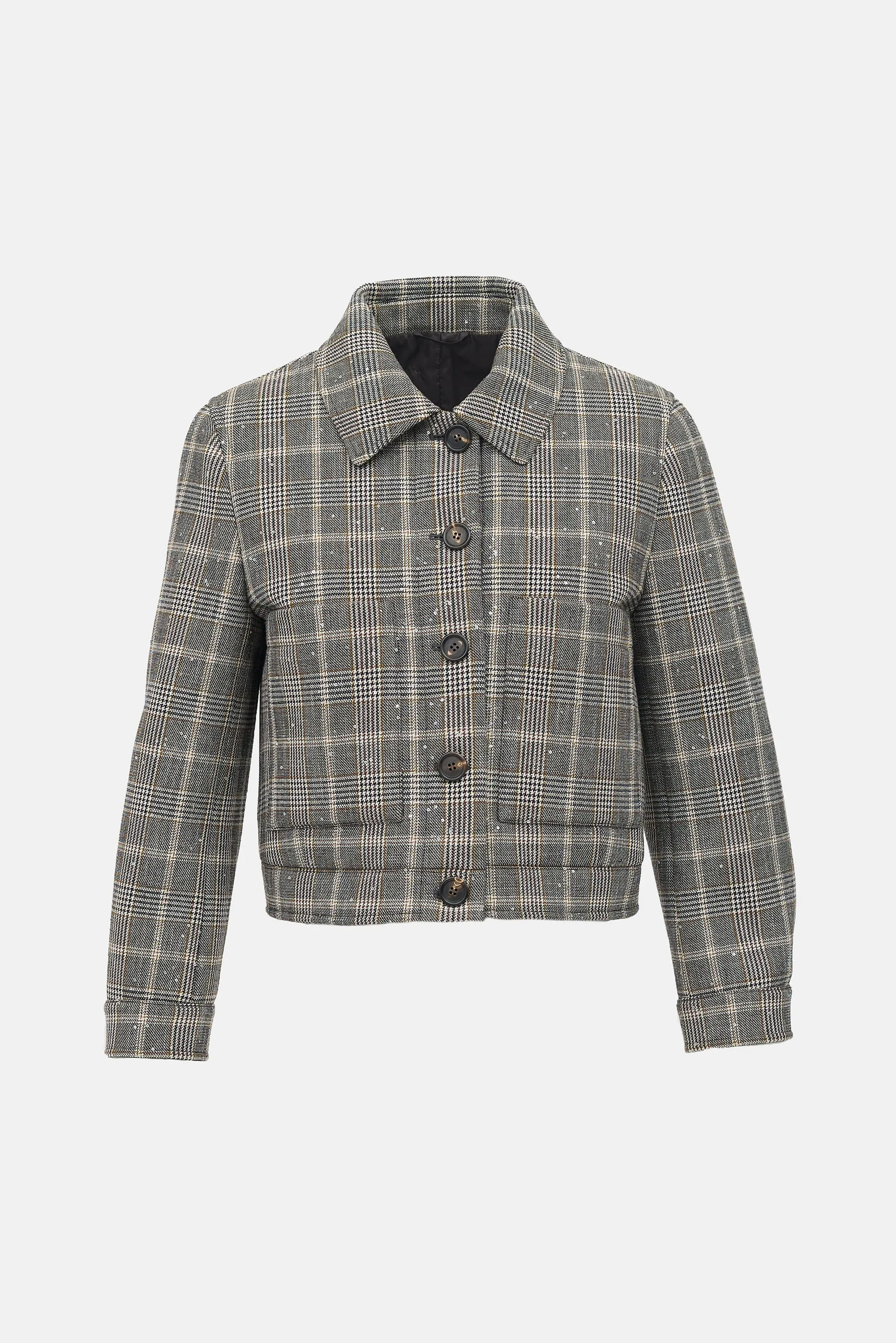 Wool Glen Check Padded Jacket sold by VSP Consignment