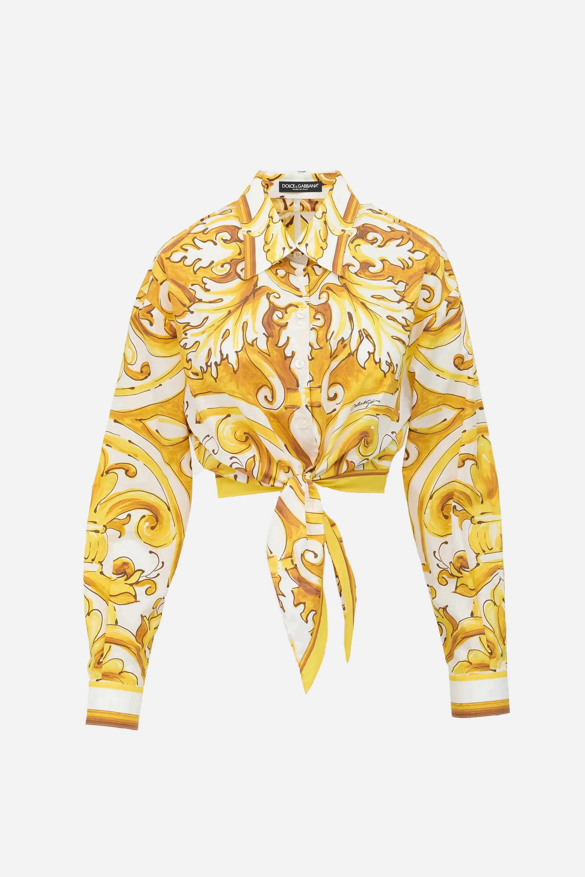 Majolica Tie Cropped Shirt sold by VSP Consignment
