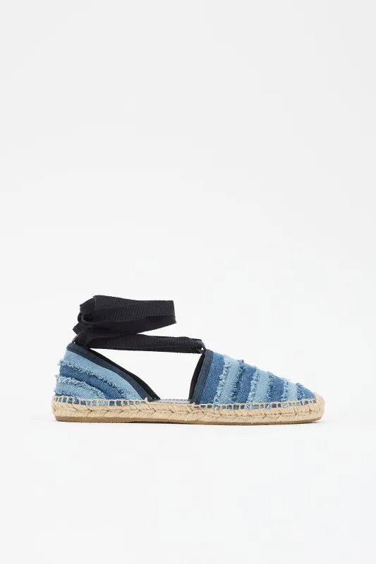 Denim Dolphin Espadrille Flat made by Jimmy Choo