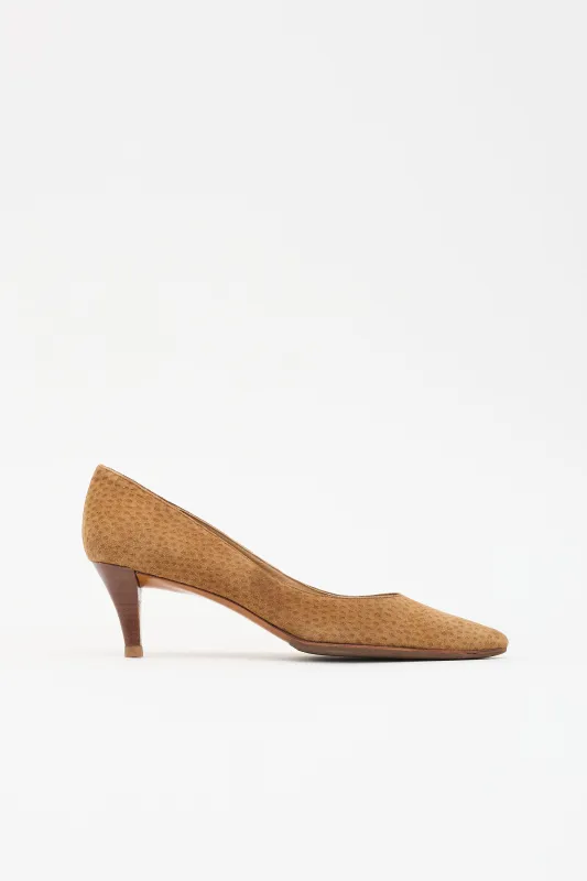 Suede Pointed Toe Pump made by Salvatore Ferragamo