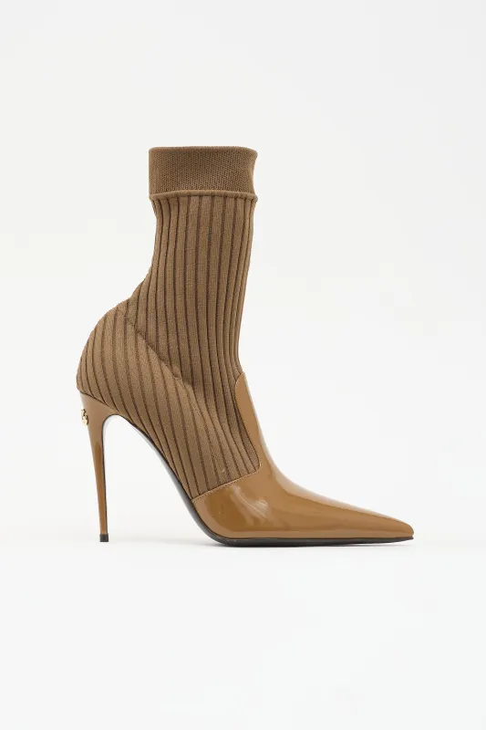 Patent Sock Ankle Boot made by Dolce & Gabanna