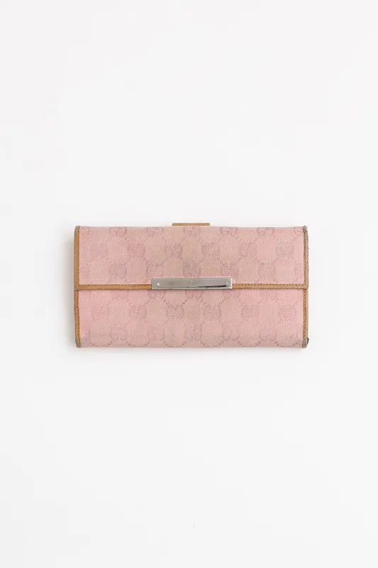 Monogram Canvas Long Bi-Fold Wallet made by Gucci