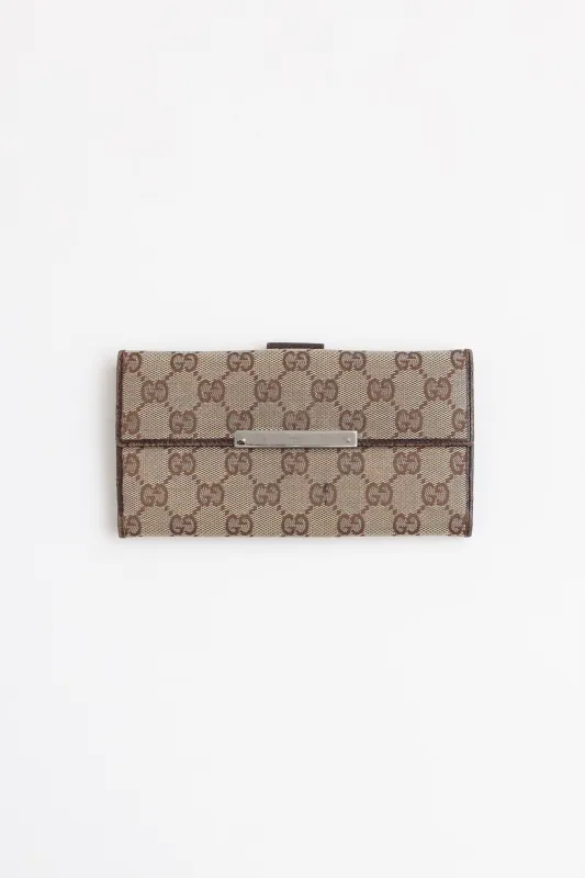 Monogram Canvas Long Bi-Fold Wallet made by Gucci