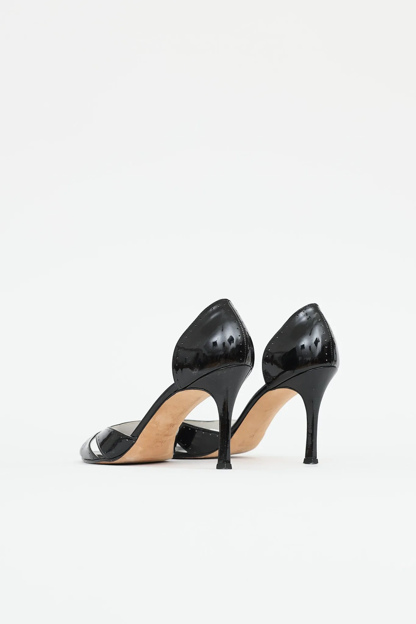 Patent Brogue Peep Toe Pump sold by VSP Consignment product image thumbnail 4