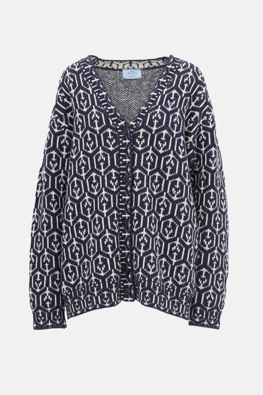 Wool Intarsia Cardigan made by Prada