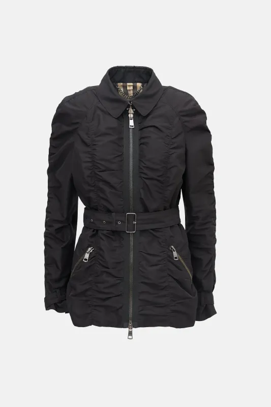 Ruched Belted Jacket made by Burberry