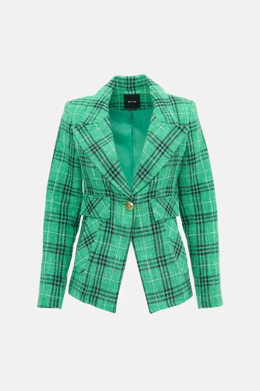 Wool & Linen Check Blazer made by Smythe