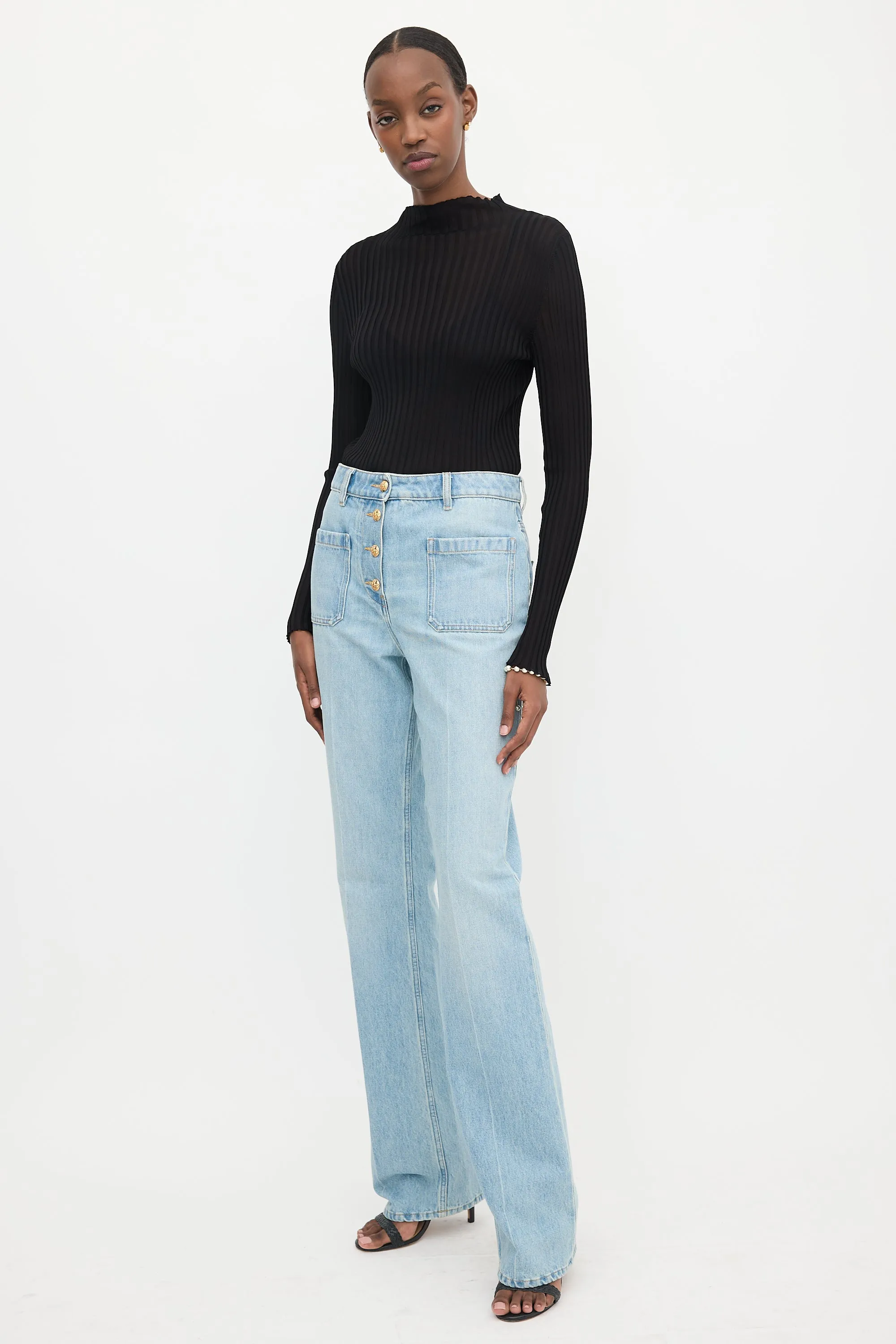 Sheer Rib Knit Top sold by VSP Consignment product image thumbnail 3