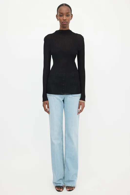 Sheer Rib Knit Top made by Balmain