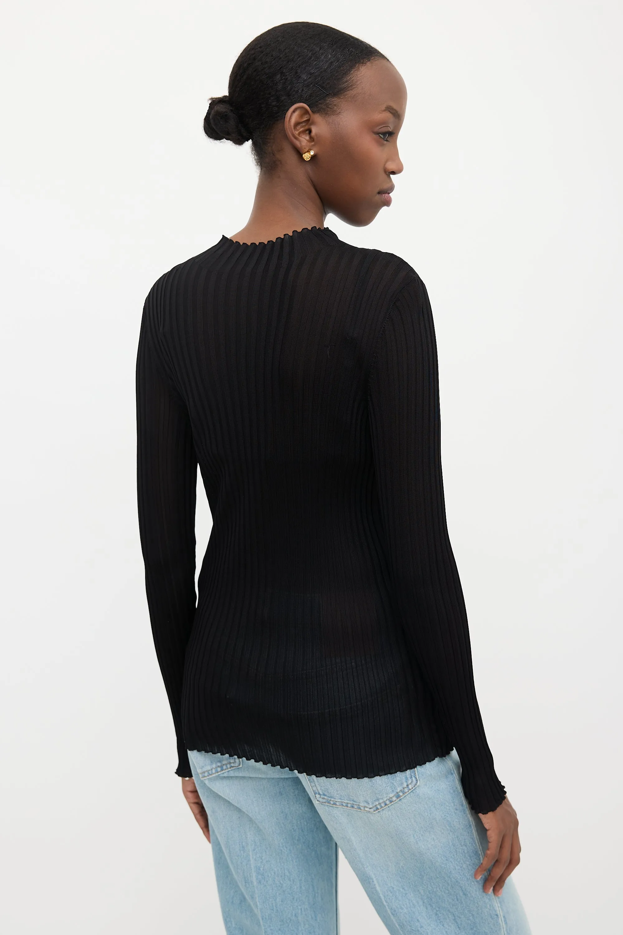Sheer Rib Knit Top sold by VSP Consignment product image thumbnail 5