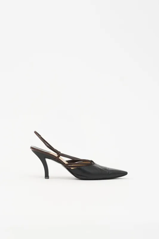 Leather CC Slingback Pump made by Chanel