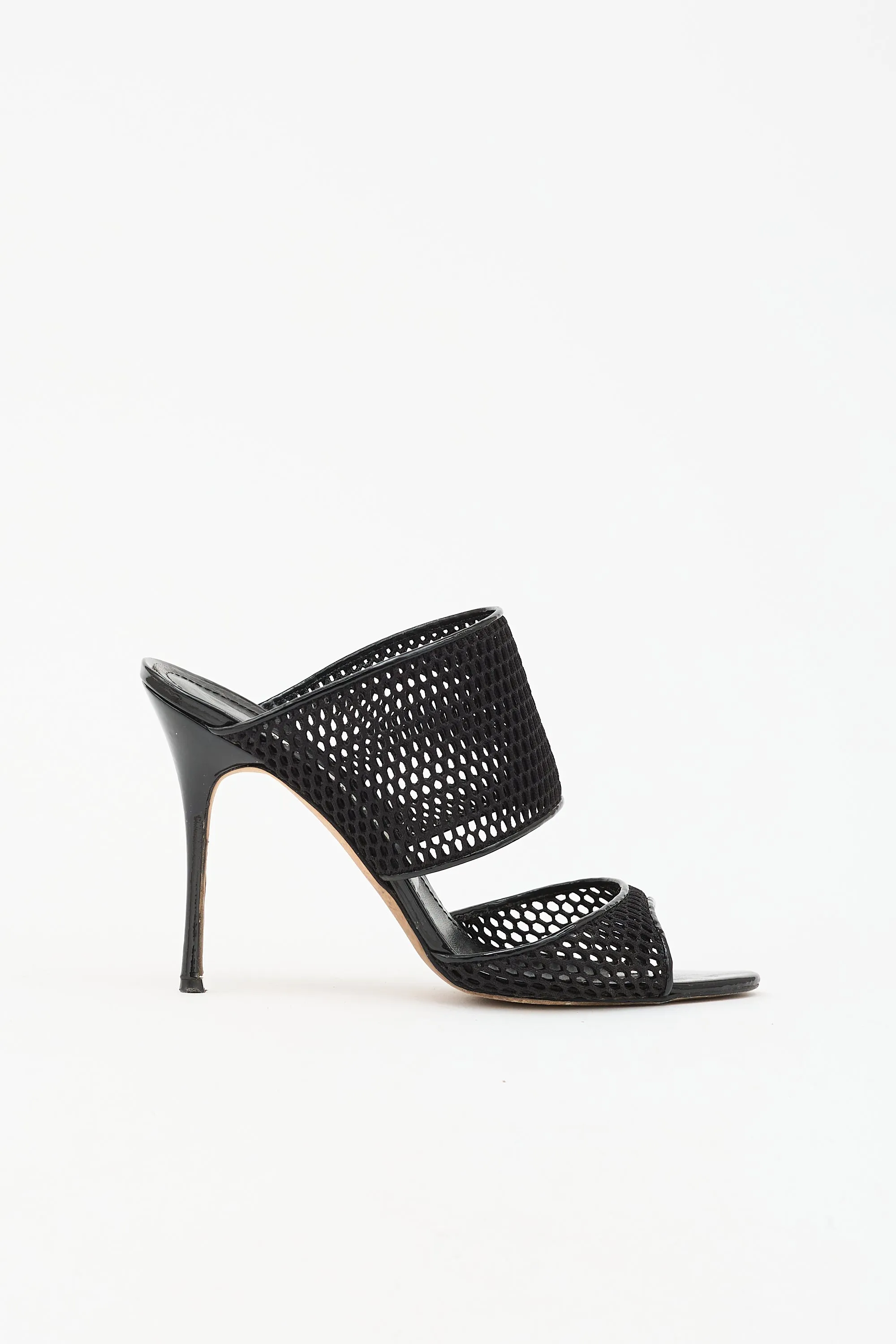 Patent & Mesh Sandal sold by VSP Consignment