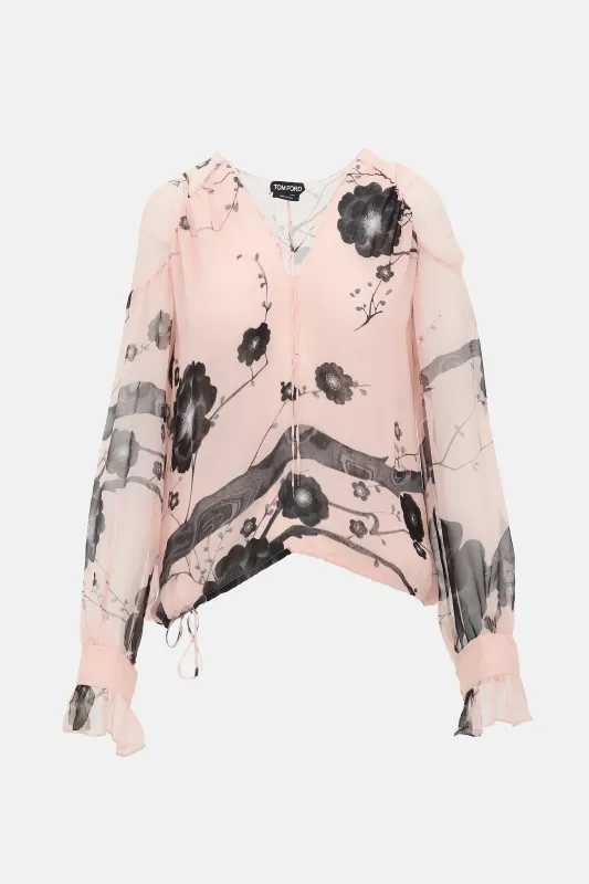 Resort 2015 Silk Chiffon Blouse made by Tom Ford