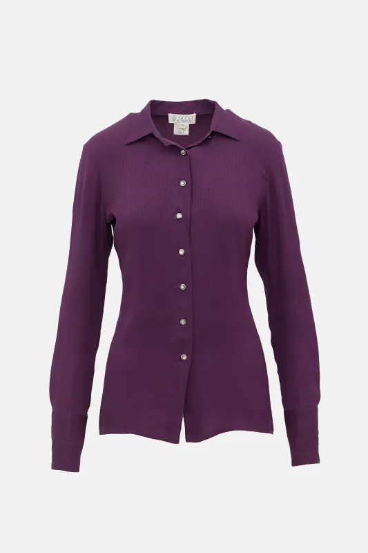 Vintage Silk Jacquard Shirt made by Gucci