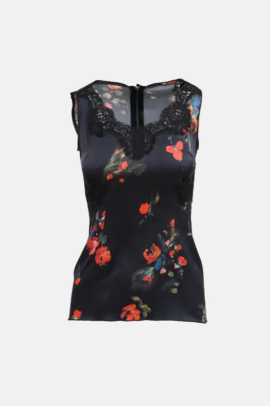 C. 1990s Floral Silk Top made by Dolce & Gabanna
