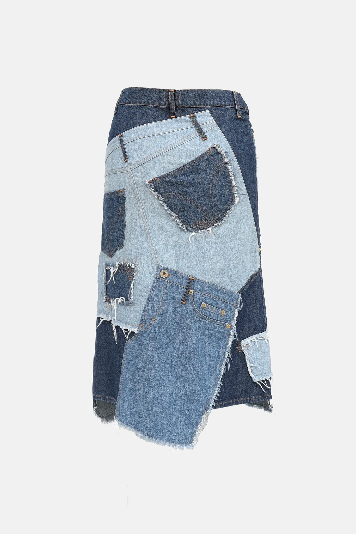 C. 2000s Denim Patchwork Midi Skirt sold by VSP Consignment product image thumbnail 2