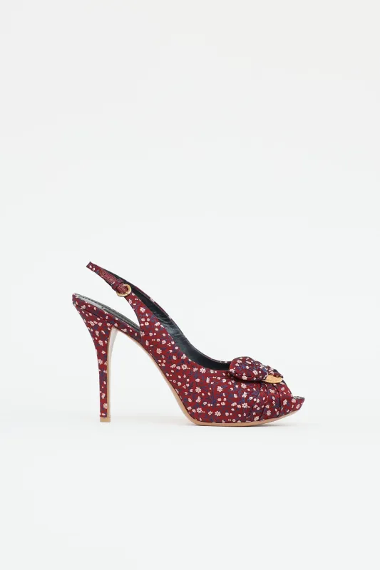 SS 2010 Bordeaux Print Catania Pump made by Louis Vuitton