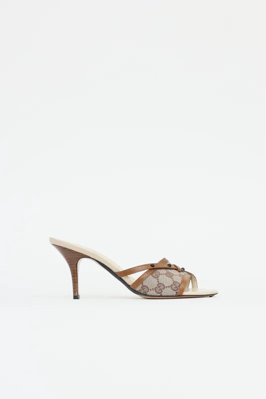 GG Supreme Open Toe Heel made by Gucci
