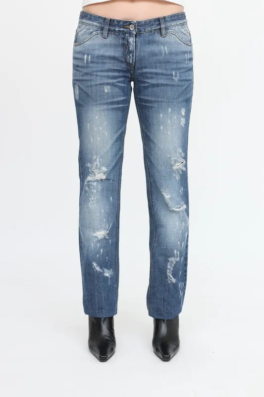 Distressed Low Rise Jeans made by Dolce & Gabanna