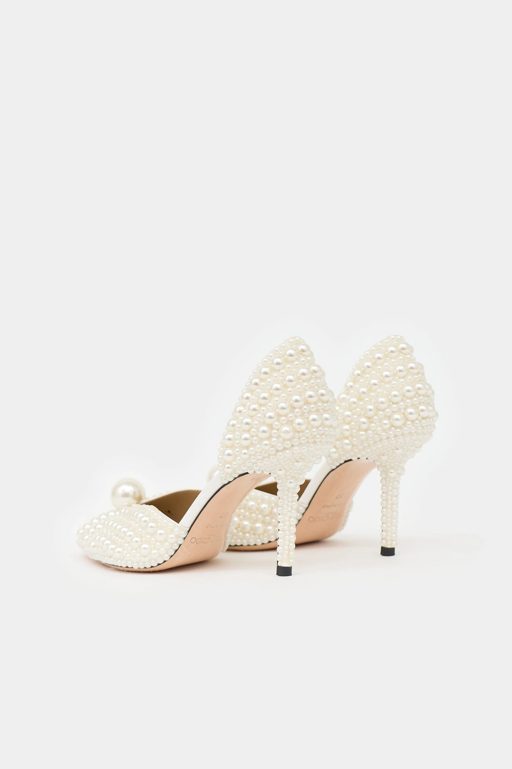 Leather Pearl Embellished Pump sold by VSP Consignment product image thumbnail 4