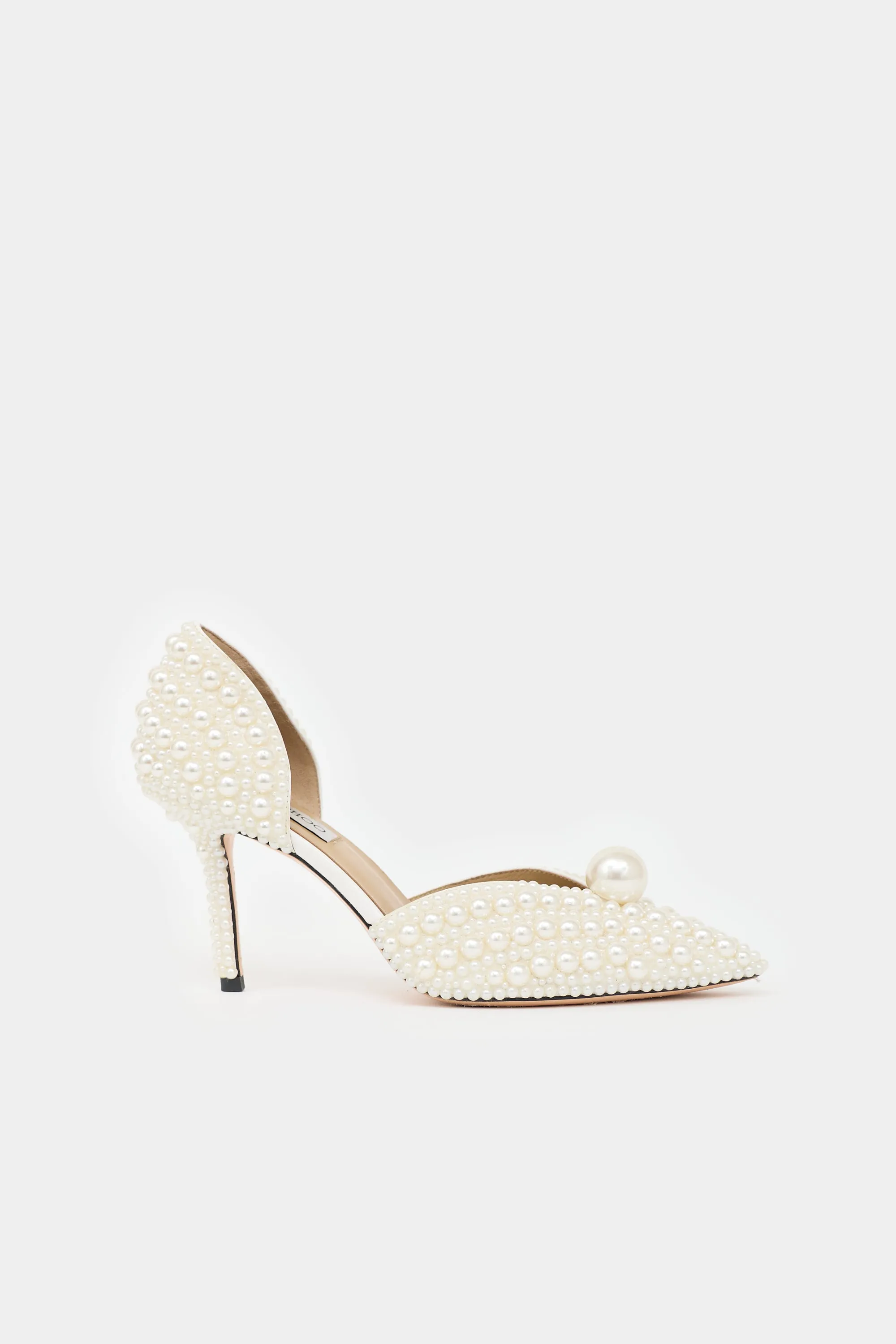 Leather Pearl Embellished Pump sold by VSP Consignment
