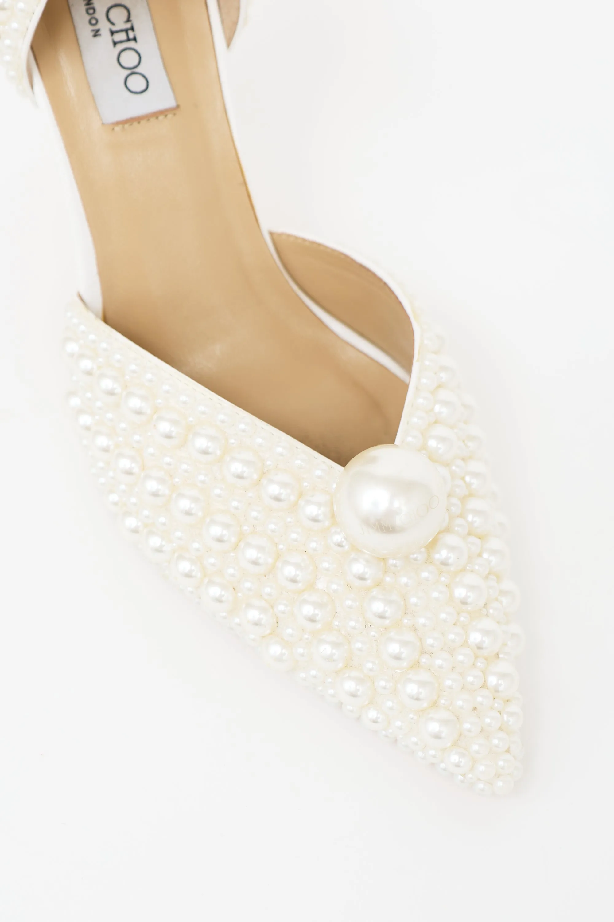 Leather Pearl Embellished Pump sold by VSP Consignment product image thumbnail 5