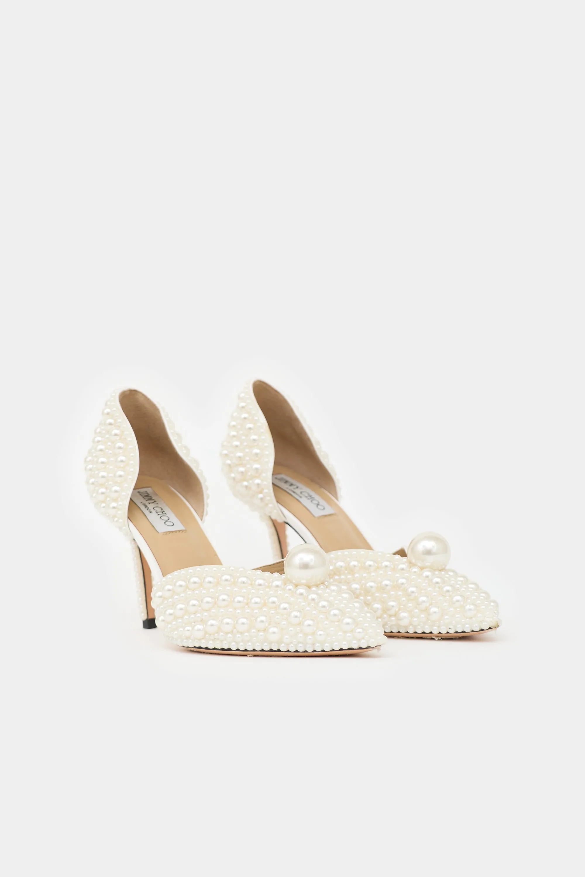 Leather Pearl Embellished Pump sold by VSP Consignment product image thumbnail 2