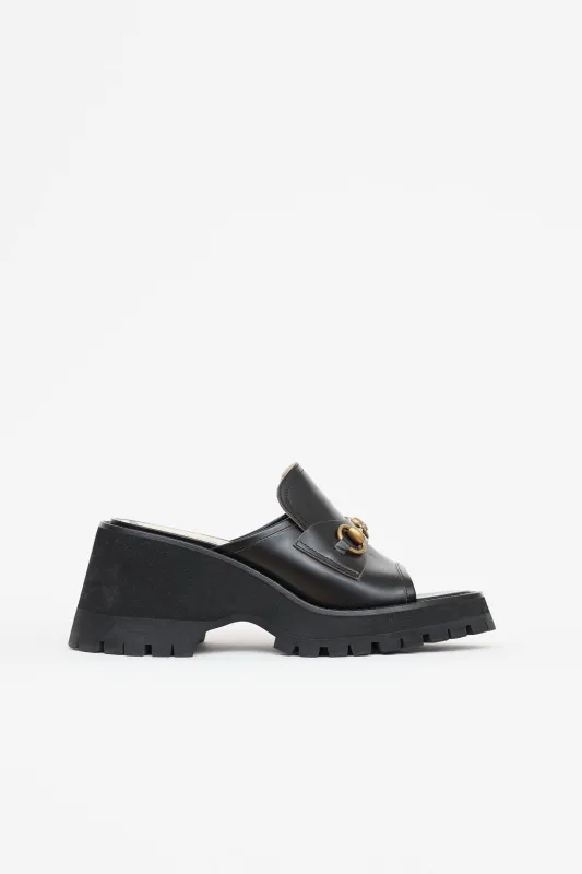 Horsebit Peep Toe Mule made by Gucci