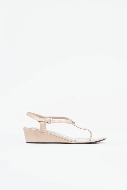 Patent Wedge Sandal made by Prada
