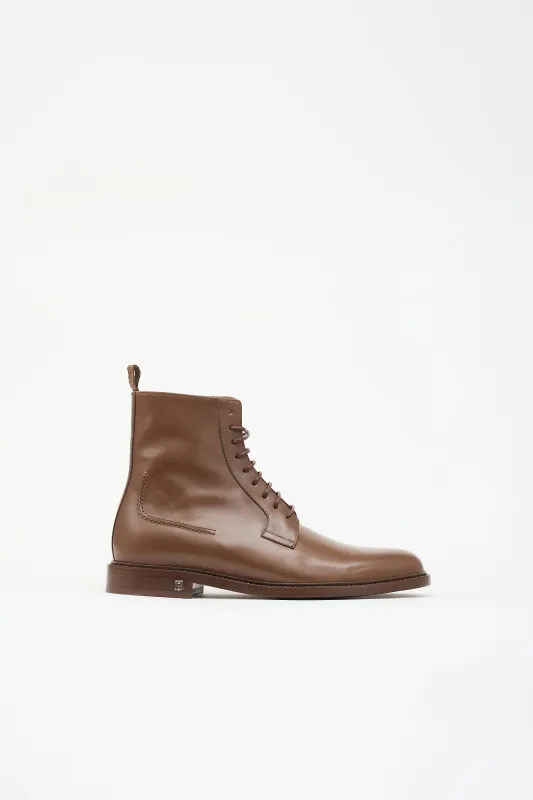 Leather Lace Up Boot made by Burberry