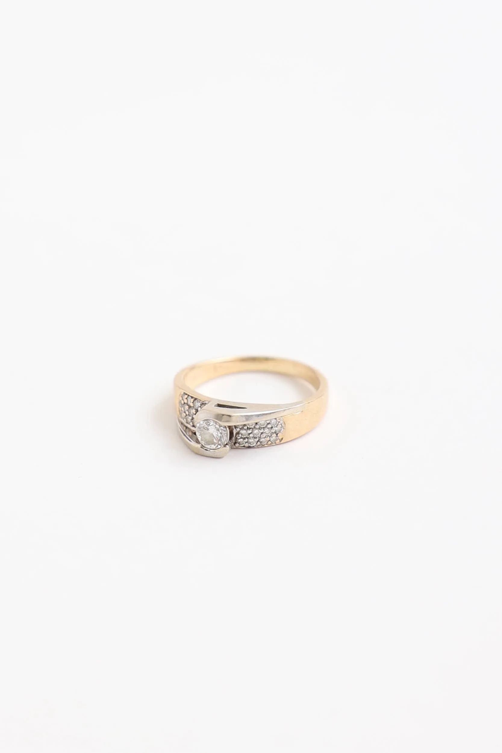 14K Yellow & White Gold Raised Diamond Ring sold by VSP Consignment