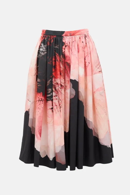 Poplin Printed Midi Skirt made by Alexander McQueen