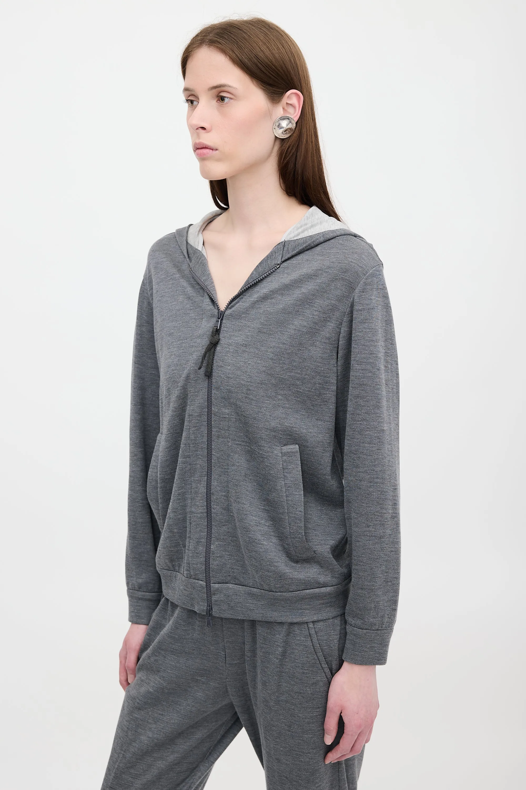 Jersey Zip Up Hoodie sold by VSP Consignment product image thumbnail 2