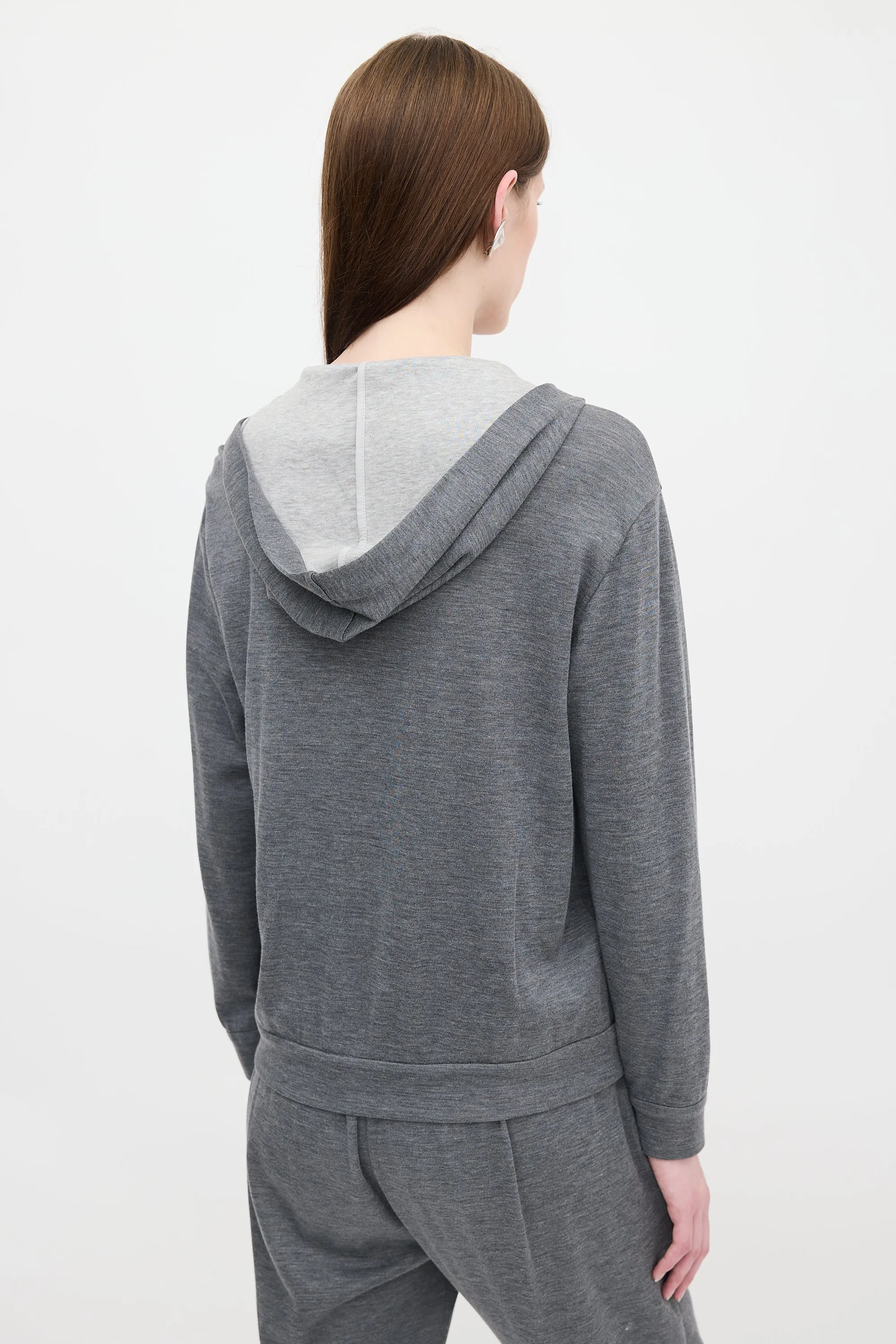 Jersey Zip Up Hoodie sold by VSP Consignment product image thumbnail 3