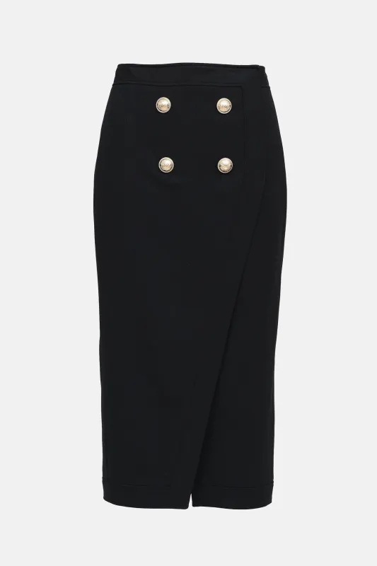 Button Detail Pencil Skirt made by Balmain