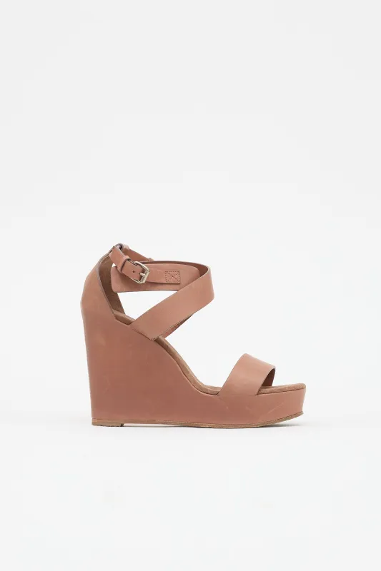 Leather Wedge Sandal made by Brunello Cucinelli