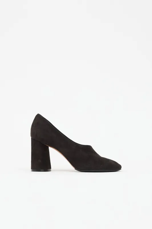 Suede Rounded Toe Pump made by Celine