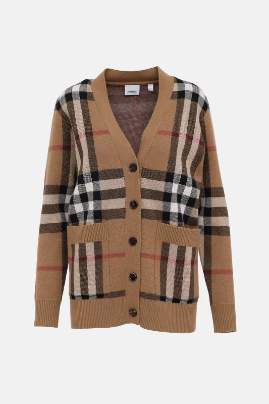 Check Wool Cashmere Cardigan made by Burberry