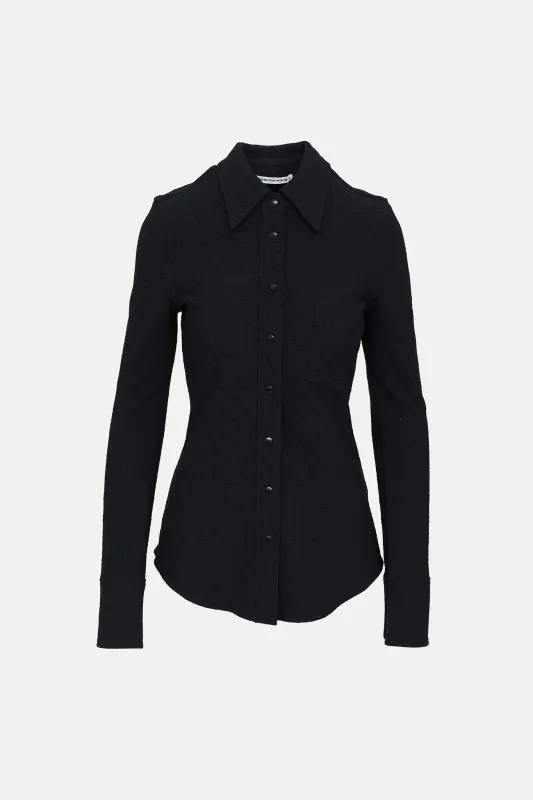 Logo Textured Button Up Shirt made by Alexander Wang