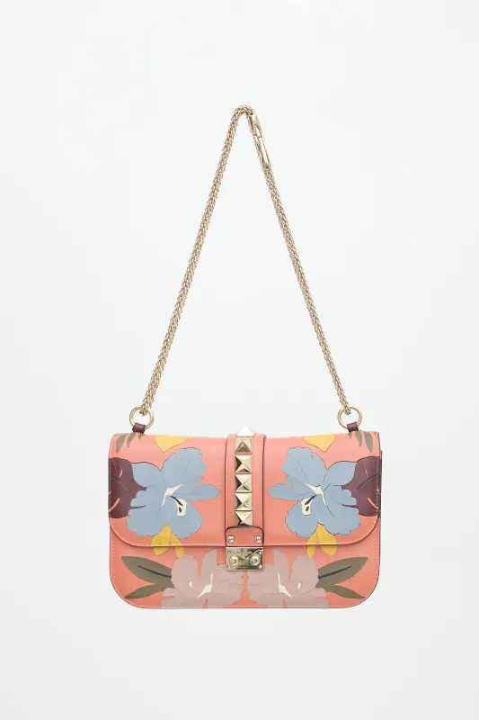 Leather Floral Rockstud Bag made by Valentino