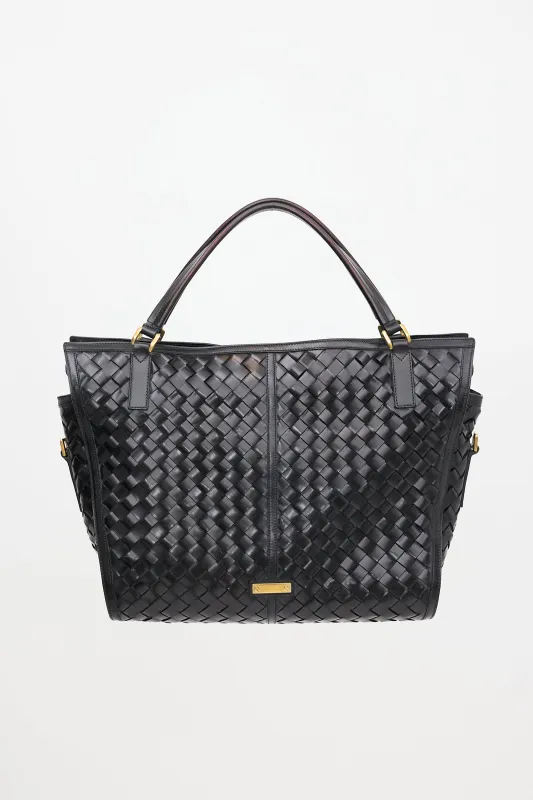 Woven Leather Tote Bag made by Burberry