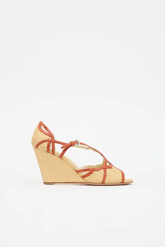 SS 2005 Raffia Wedge Sandal made by Prada