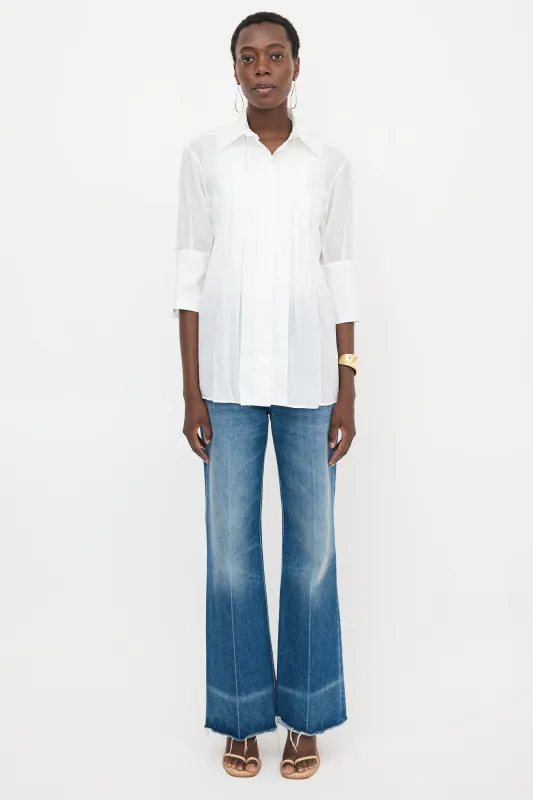 Sheer Pinstripe Pleated Shirt made by Stella McCartney